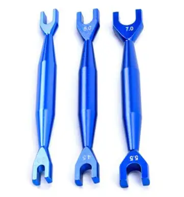 Blue / Titanium 4mm Aluminium Turnbuckle Turner Wrench 4.1mm Header Gap 3.0-4.0 /  4.5-5.0 / 5.5-7.0 for RC Car