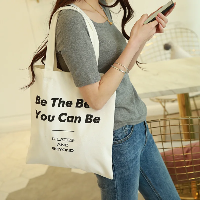 DESIGN YOUR OWN Canvas Tote Bag - Add Your Picture Photo Text Print - Eco Reusable Cotton Shopping Bag Custom Bag