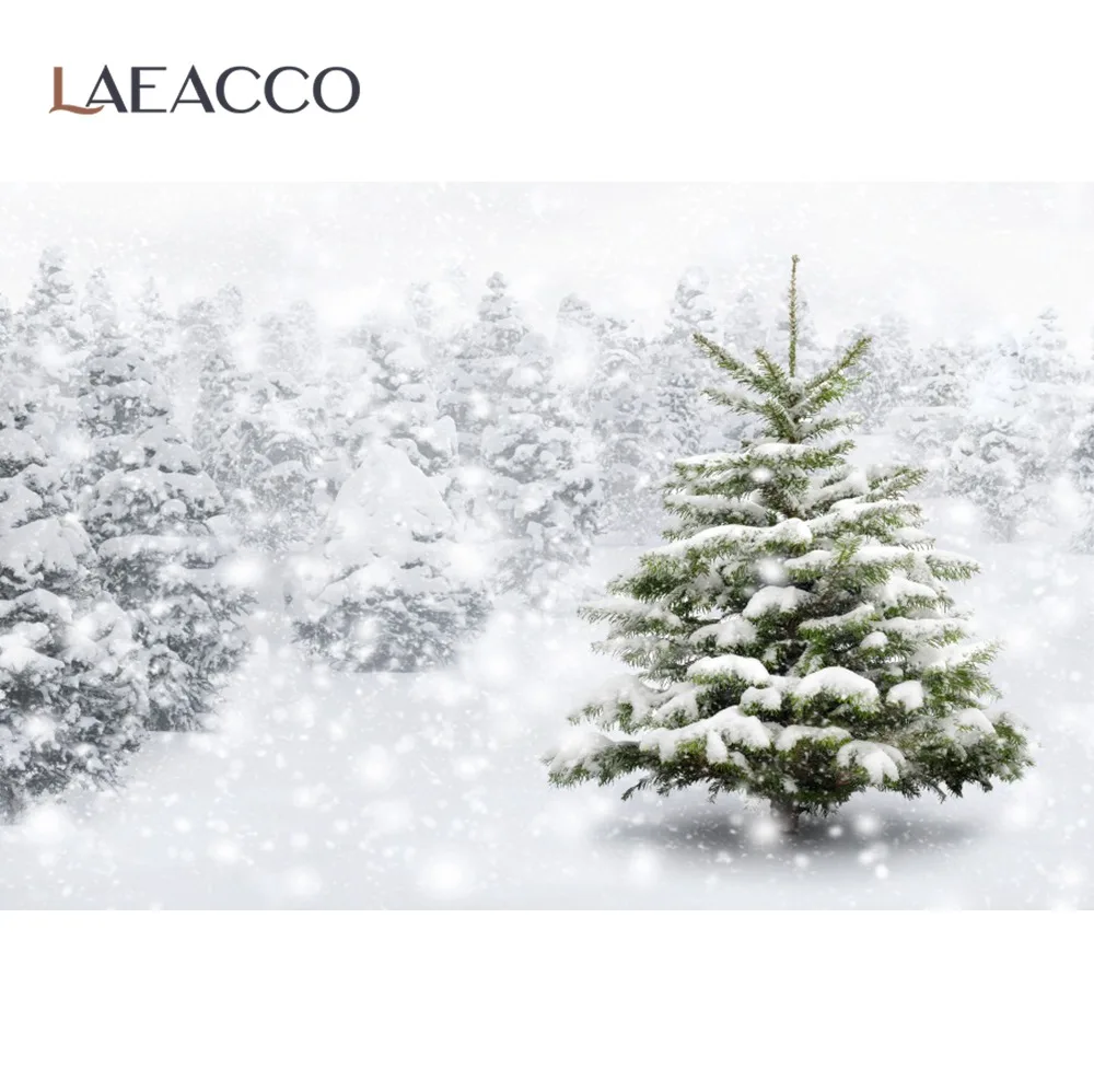 Laeacco Winter Snow Mountain Pine Tree Forest Way Natural View Scenic Photographic Background Photo Backdrop For Photo Studio