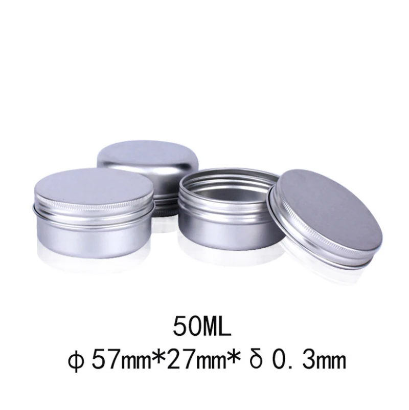 

50pcs 50g Aluminum Tin Jars Cosmetic Containers Round Cans With Screw Cap Lid For DIY Crafts,Cosmetics,Salve,Candle