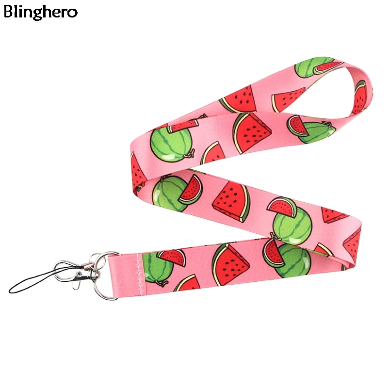 Blinghero – lanière de cou à imprimé pastèque pour téléphone, accessoire pour accrocher des clés à la mode, BH0312