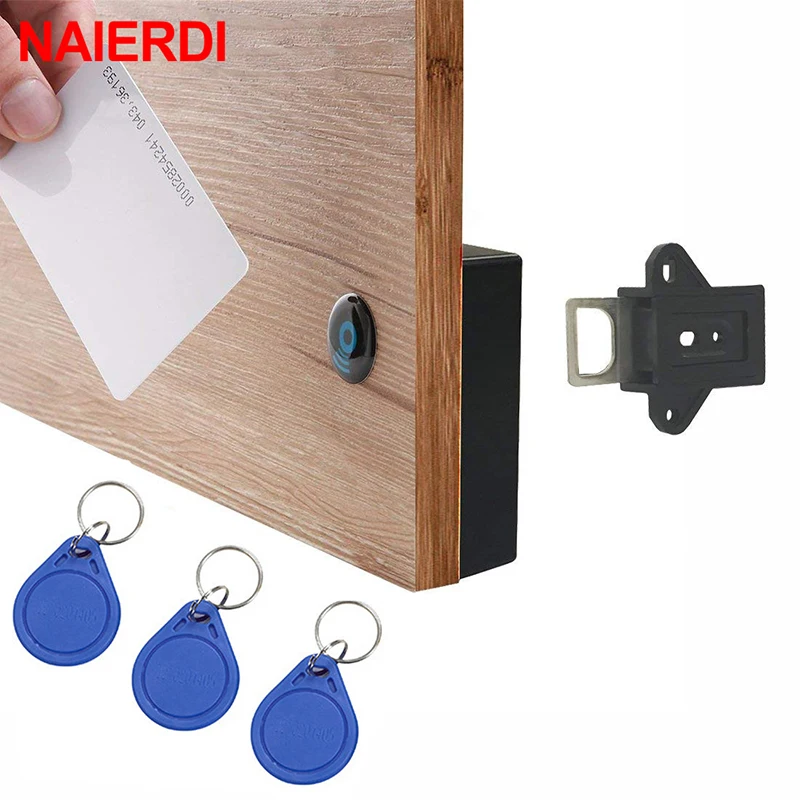 NAIERDI Invisible Sensor Lock EMID IC Card Drawer Digital Cabinet Intelligent Electronic Locks For Wardrobe Furniture Hardware