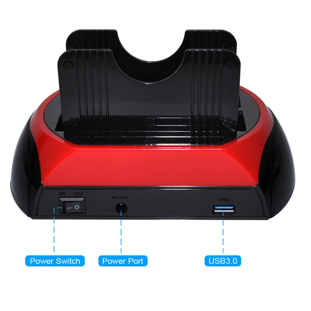 Imagem -02 - Deepfox-hard Drive Docking Station Usb 3.0 tipo c a 25 3.5 Polegadas Sata Ide Slots Duplos Hdd Ssd Gabinete com Leitor de Cartões