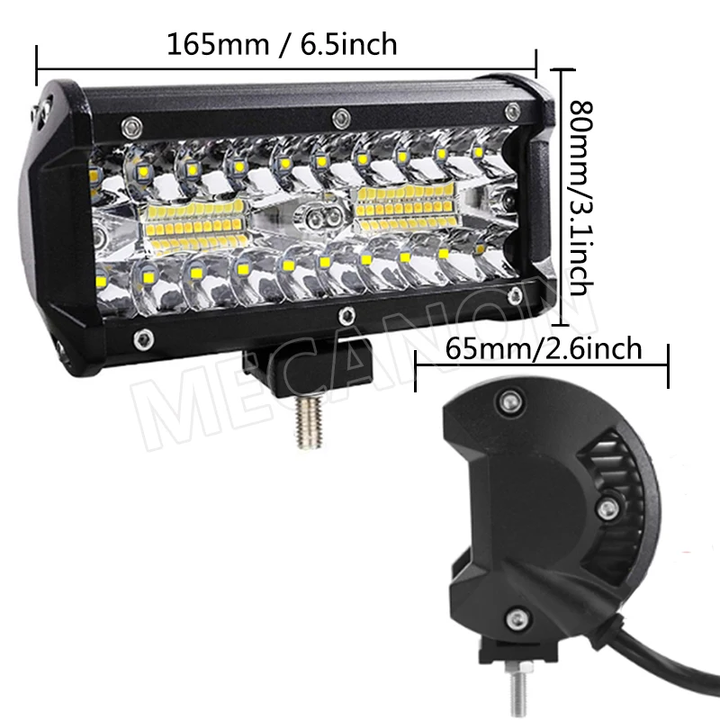 7-calowa lampa robocza LED Combo o mocy 120 W do Niva Offroad 4x4 JEEP SUV ATV Motocykl Ciężarówka Łódź Lampa 12V 24V