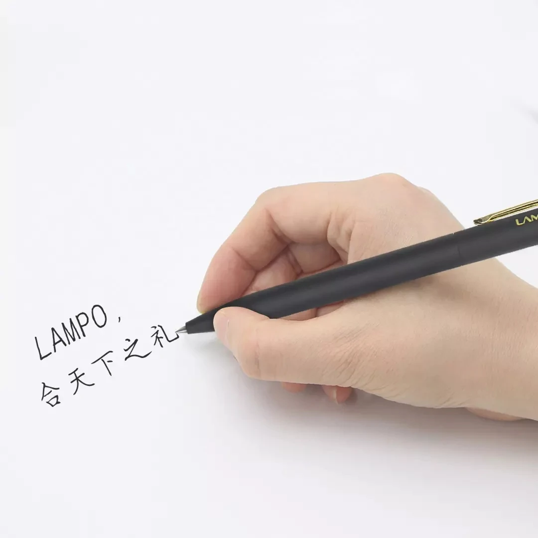 LAMPO Metal Sign Pens Luxury 0.5MM Black Gel Ink Pen Smooth Writing ручка Office School Stationery Supplies boligrafos