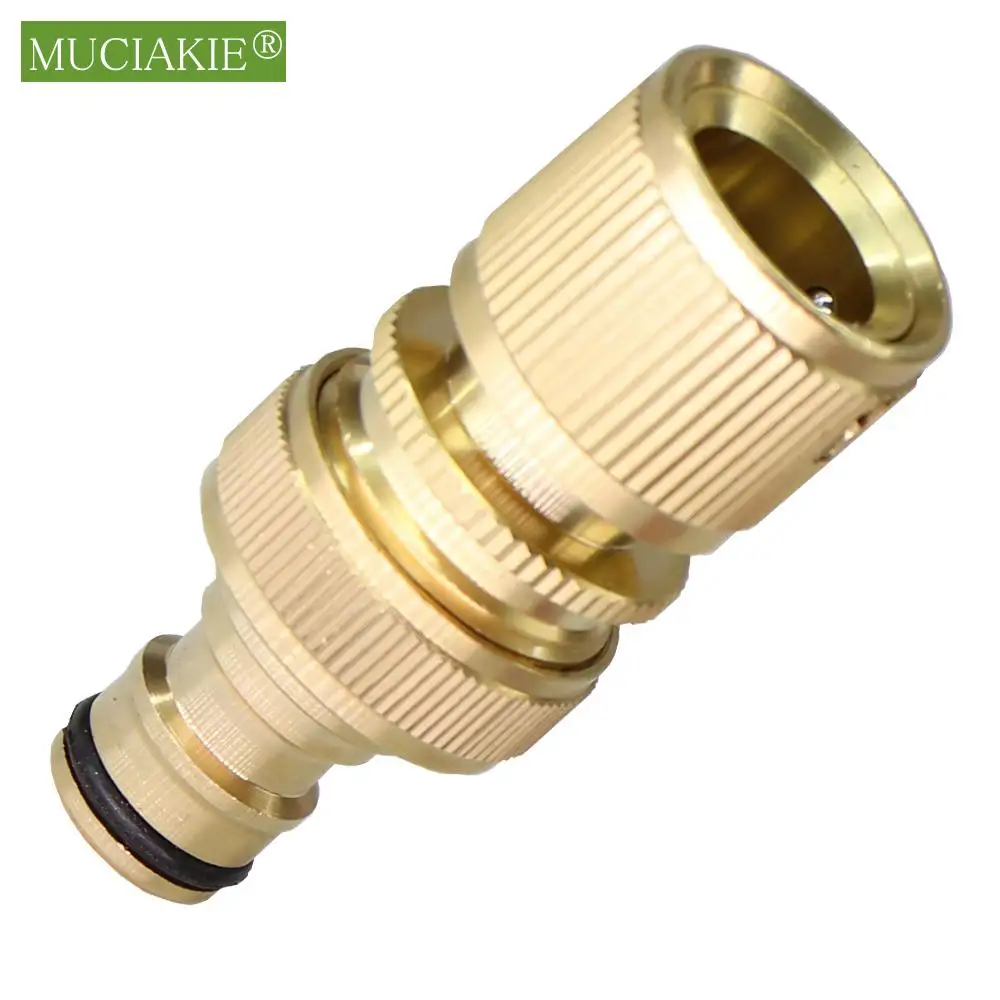 Garden Hose Quick Connect Male Female Solid Brass Water Pipe Fittings GHT 3/4 Inch Threaded Quick Coupling Irrigation Adapter