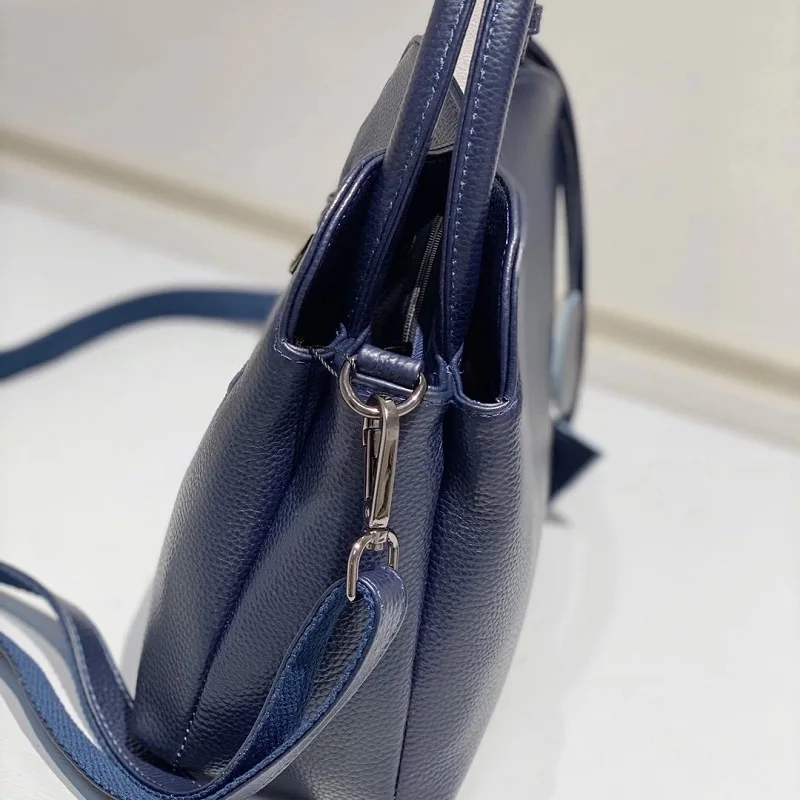 Bolsa transversal de couro genuíno feminina, bolsa casual com borla