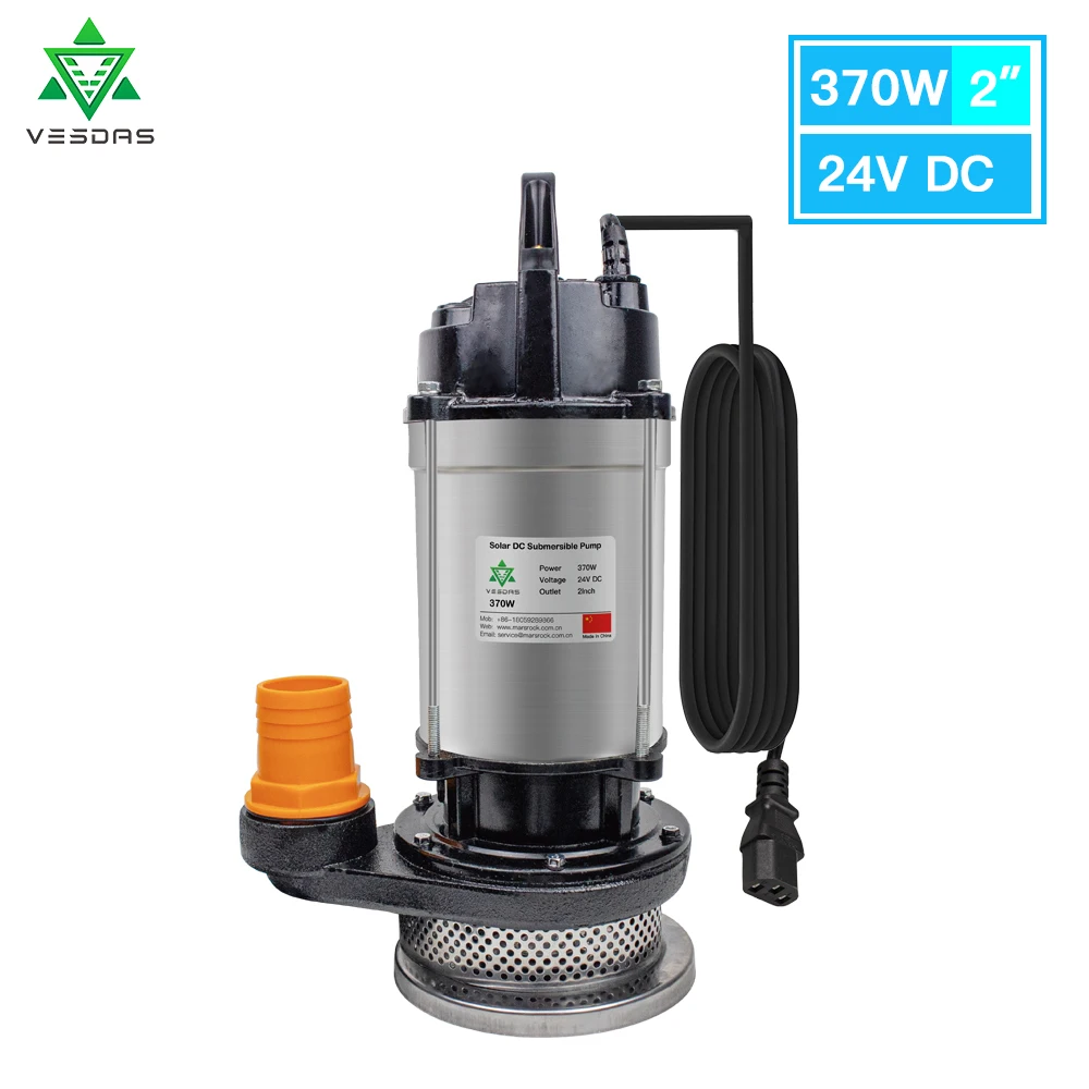 

370W 24V DC 2inch Brushless Solar Submersible Water Pump Inserted MPPT built-in controller For 24V Battery Solar Panel