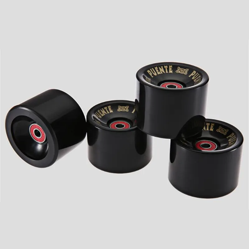 

4 pieces Longboard Wheel + ABEC-9 Bearing 70mm 51mm Skateboard Tyre abec9 608 bearings Ruedas Skate Board Roller 82A 70X51mm