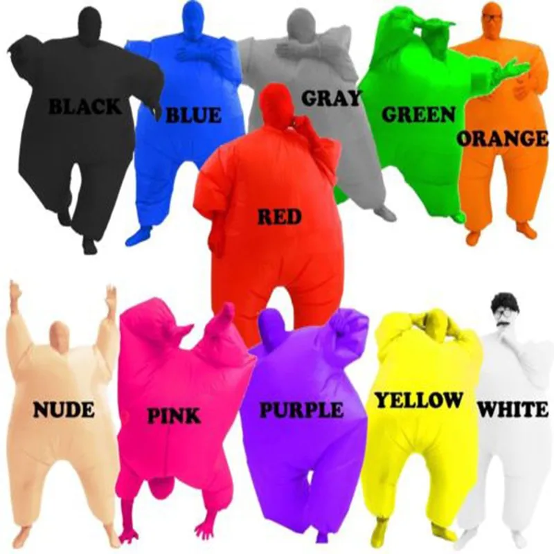 Adult Chub Suit Inflatable Blow Up Color Full Body Costume Jumpsuit Blue Green Red Purple Pink Color Full Body Christmas Cosplay