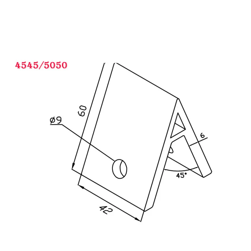 1pcs 45 Degree Corner Code Profile Bracket Industrial High Intensity Corner for 2020 2040 3030 4040 4545 5050 Aluminum Profile