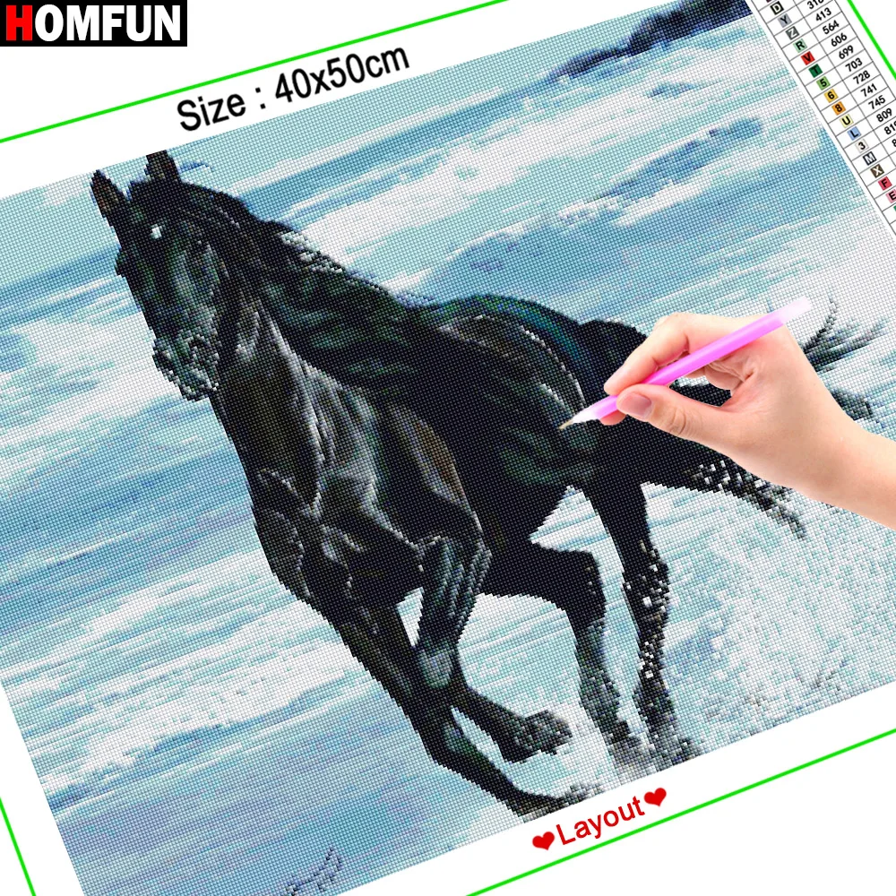 HOMFUN 5D Diamond Painting Full Drill Diamond Embroidery \