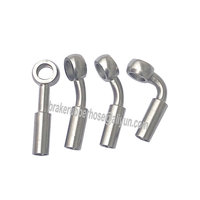 an3 3an 10mm 0deg 28deg 45deg 90deg stainless steel material crimp type banjo brake fitting for motorcycle brake hose line