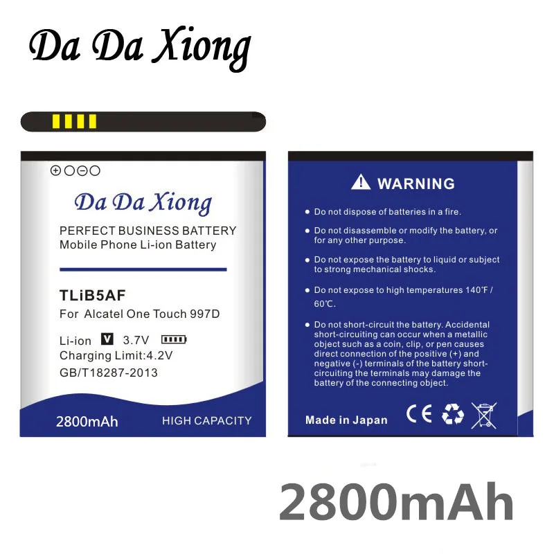 

DaDaXiong 2800mAh TLiB5AF Battery For Alcatel C5 OT5036 OT5036D OT-5036 OT-5036D TCL S800 S710 997D OT-997 OT997 5037 5037D