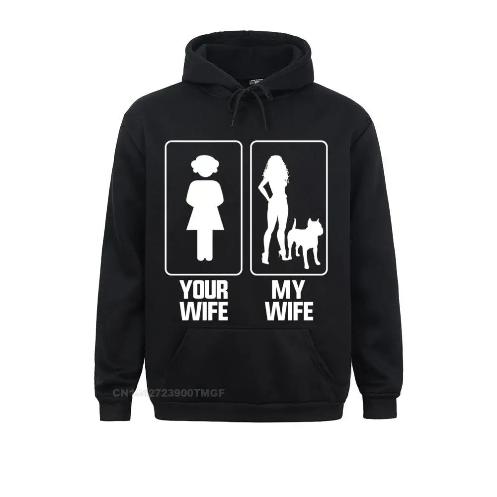 Fashion Your Wife My Wife Pitbull Design Funny Pitbull Lover Gift Pullover Hoodie Geek Sweatshirts Women's Hoodies Hoods Summer