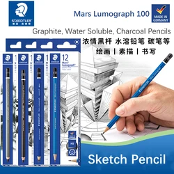 STAEDTLER 100 Graphite Sketch Pencil Water Soluble Mars Lumograph Student Art Supplies Soft Medium Hard Charcoal Pencils