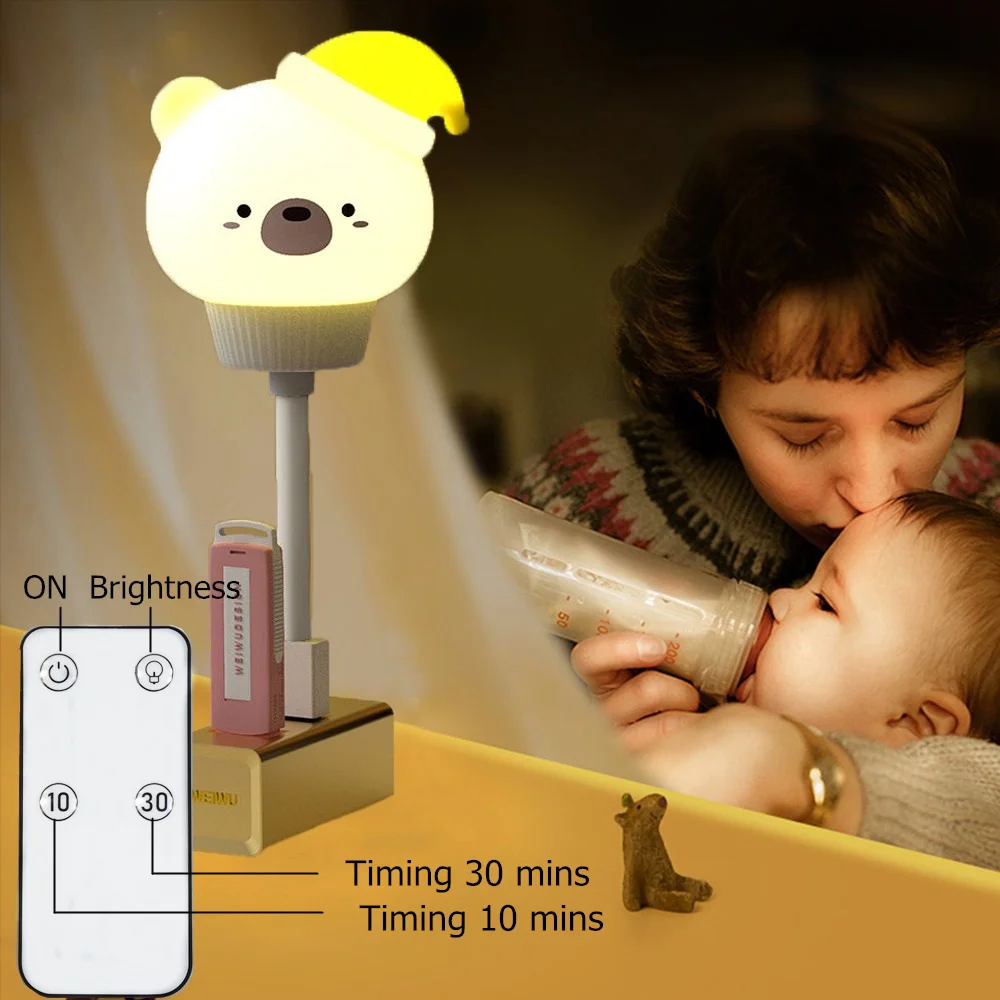 Night Light Children Bear Rabbit For Baby Night Lamp USB Led Light Children\'s Lamp Baby Christmas Gift Room Decor