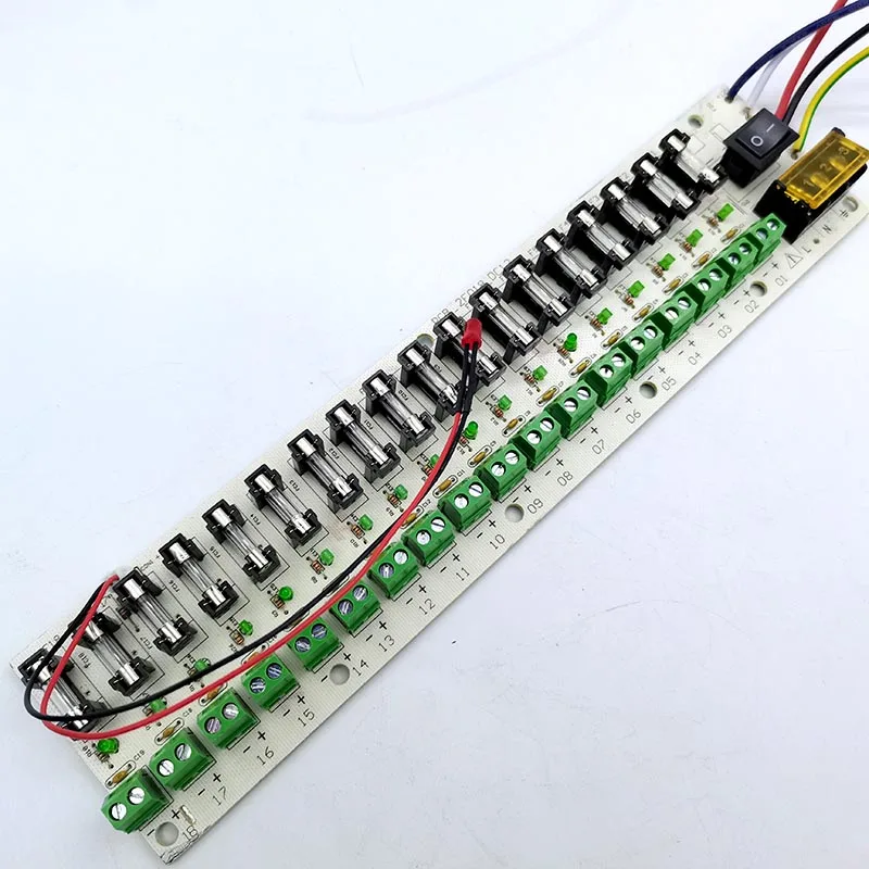 5V12V 24V DC Power Distribution 18-way PCB Board Terminal Block 18CH for Power Supply Eectricity Current Wiring LED Switch