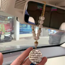 Islam quran fatiha blue beads Allah Car Rear View Mirror fatiha stainless steel Car Pendant Hanging