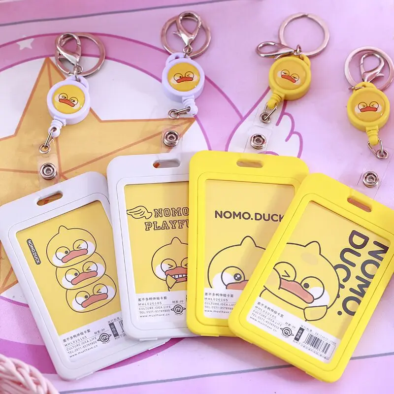 Sharkbang New Arrival 1PC Kawai Yellow Duck Portable ID Credit Bank Bus Card Holder Cute Card Protective Case School Stationery