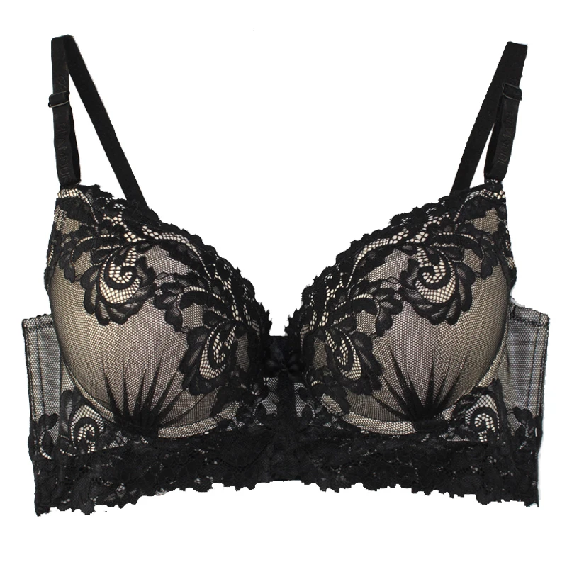 Mierside 3colors Coft Cup Cotton Beautiful Flower Lace Push Up Bra Sexy Lingerie 32/34/36/38/40 C/D/DD