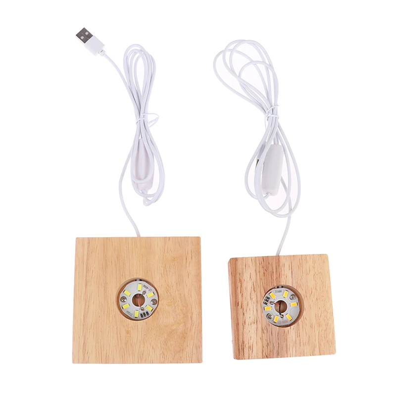 Wood Light Base Rechargeable Remote Control Wooden LED Light Rotating Display Stand Lamp Holder Lamp Base Art Ornament