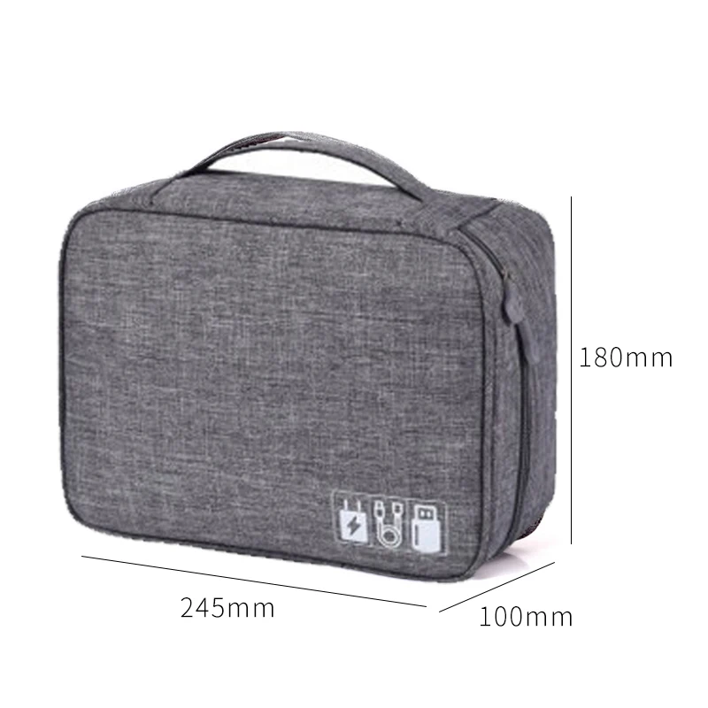 Wobag New Polyester Mens Travel Electronic Accessories Travel Bag Organizer For Date Line SD Card USB Cable Digital Device Bag