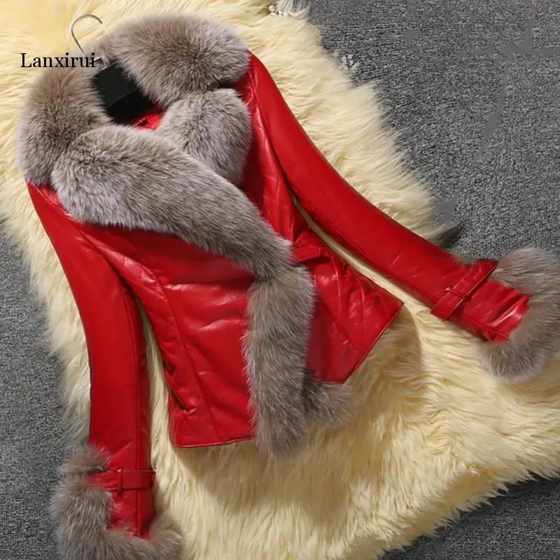

Elegant Short Faux Fur Coat Winter Women Thick Warm Faux Fur Coats Turn-Down Collar Thicken White Black Fluffy Jacket