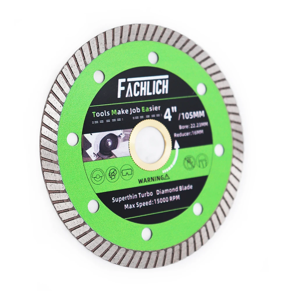 FACHLICH 1/2/5 Stück 4/4,5/5 Zoll superdünne Turbo-Sägeblätter für Keramikfliesen, Granit, Marmor, Trennscheibe 105/115/125 mm – Detail 8