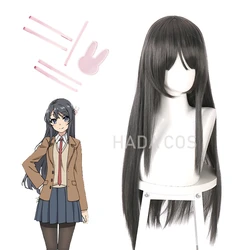 Pelucas de Cosplay Sakurajima Mai, tocado Rascal no Dream Of Bunny Girl Senpai, pelo sintético largo y liso, pelo gris