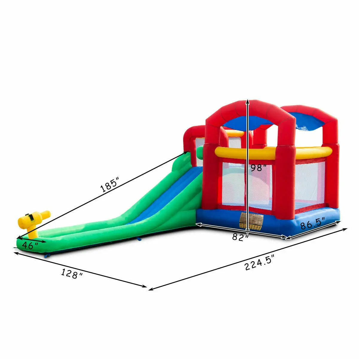 Inflatable Moonwalk Slide Bounce House Kids Jumper Bouncer Castle W/950W Blower