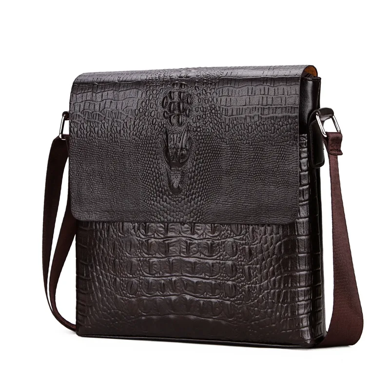 Crocodile Pattern Business Vertical Section PU Leather Korean Version Crossbody Shoulder Bags Briefcase 2201 25X27X5cm