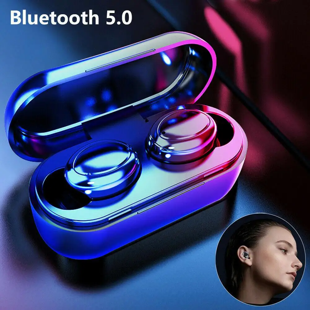 Noise Cancelling Wireless Stereo Headset Mini Earphones Earbuds with Mic for iPhone Samsung LG G Stylo G6 G7 Xiaomi