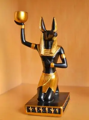 Anubis Dog God Home gifts crafts Resin Egyptian Dark Lord Anubis Statue God Dead Mummy Black Gold Collectible Figurine Decor