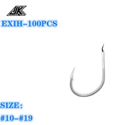 JK EXIH-100PCS Light Fishing Hooks Silver Flat Iseama Hook High carbon steel Fish Hooks Japan Barbed Chinu Sea Fishhook