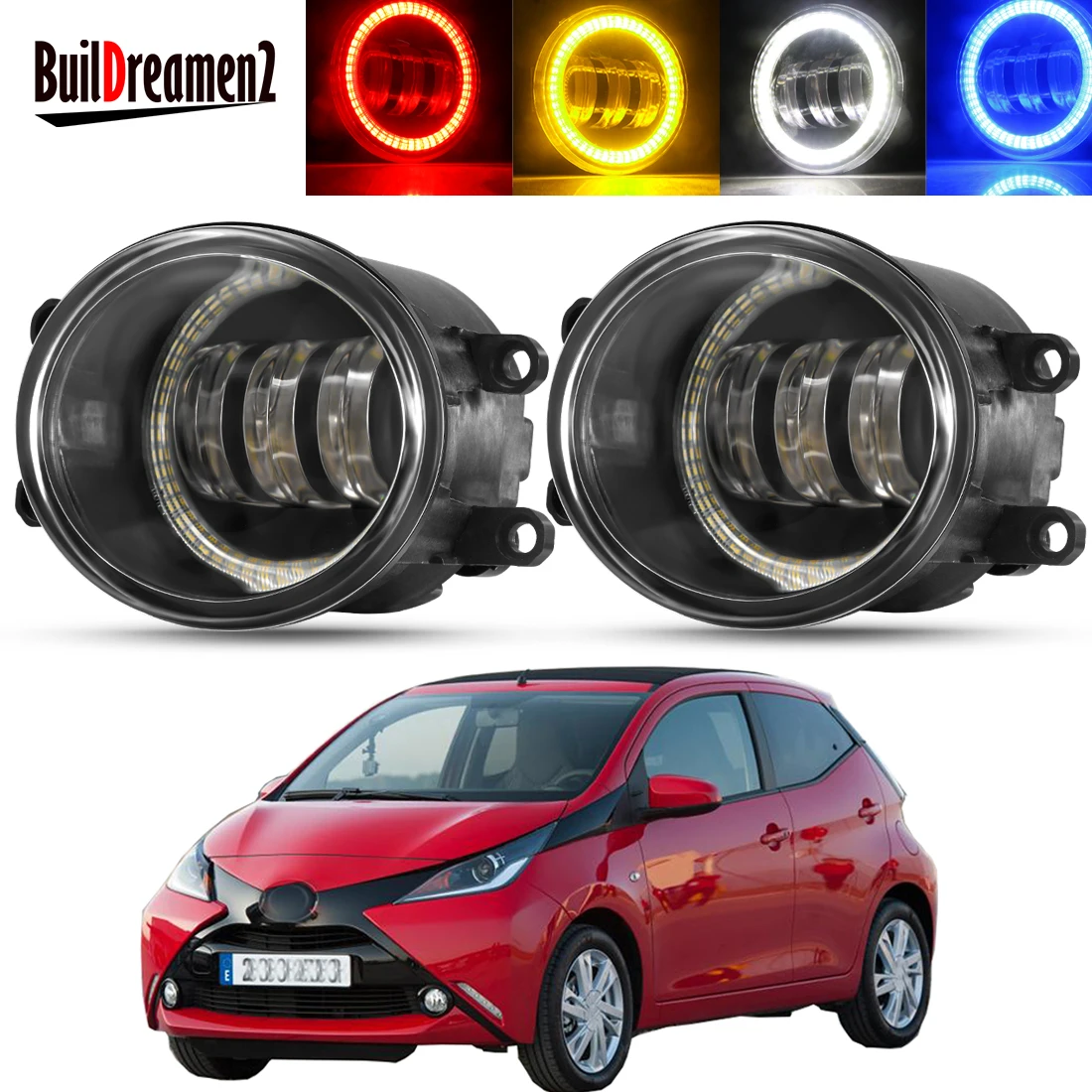 

2 X Противотуманные фары Angel Eye в сборе для Toyota Aygo (_ B4 _) 2014 2015 2016 2017 2018 Автомобильные светодиодные линзы противотуманные дневные ходовые огни DRL 12 В