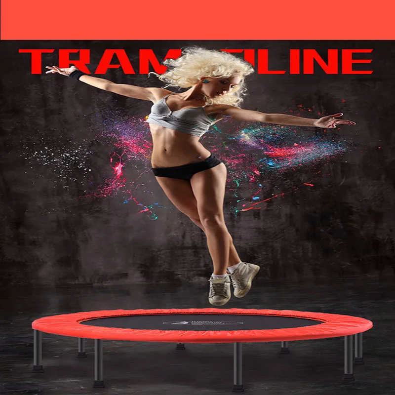 Fashion 48 Inch Foldable Portable Round Mute Professional Fitness Trampoline Adult Gym Sport Trampoline Fitness Equipment 2Color