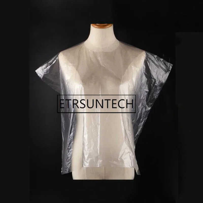 1000pcs Disposable Hairdressing Hair Cape Hair Coloring Capes Transparent Waterproof Apron Cloth 64x84cm