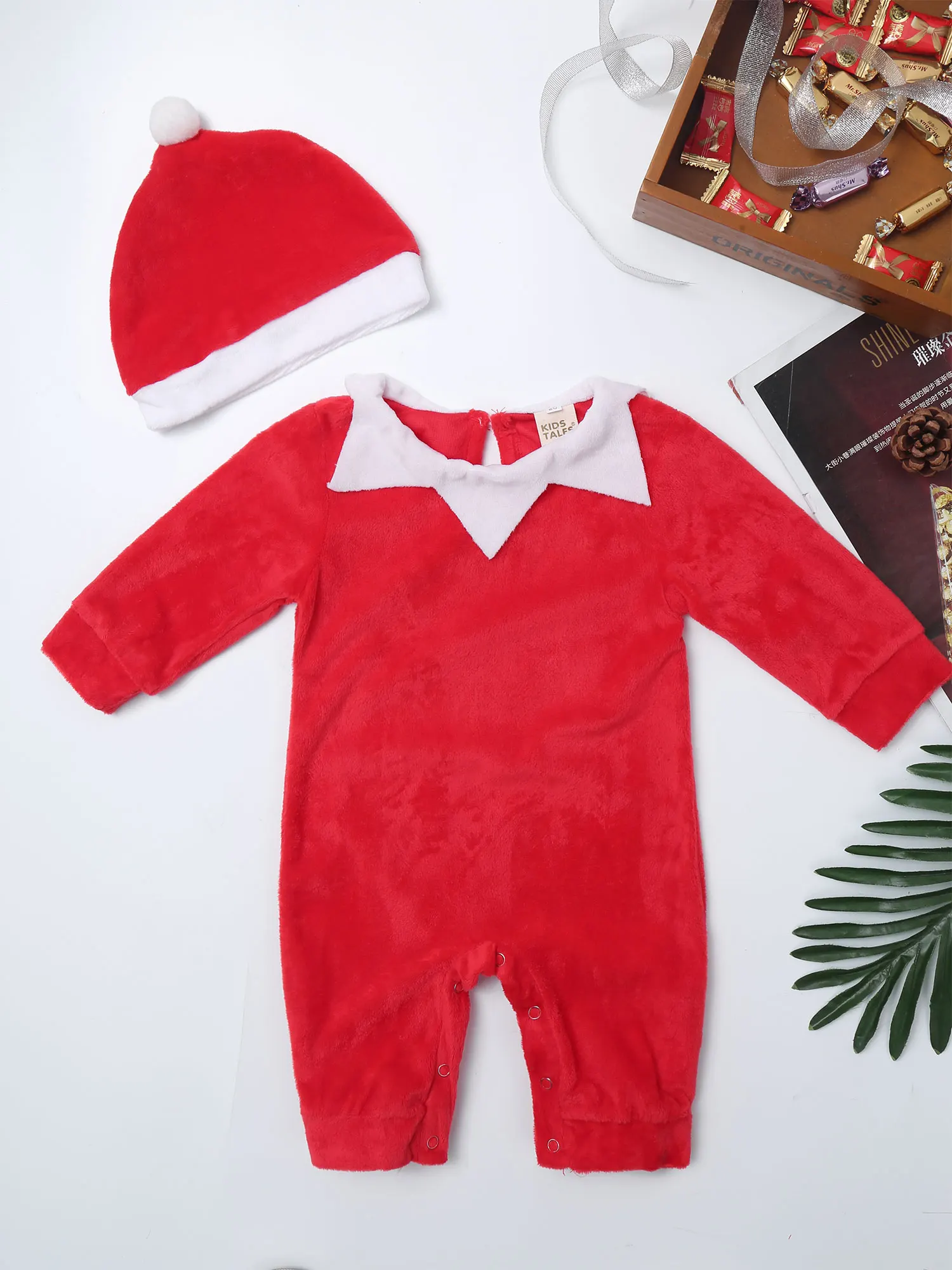 Christmas Baby Clothes Santa Claus Cosplay Costume Newborn Baby Rompers for New Year Fall Girl Clothing Set Wholesale Clothing