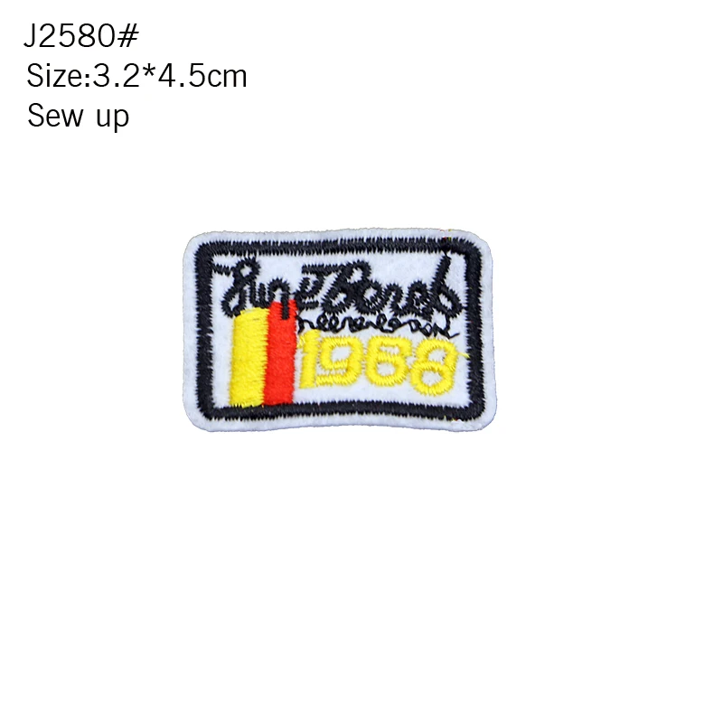 2pcs Embroidery Sewing Ironed Glue Hot Rectangle English Logo Badge Stripe Clothing Bag Patch T-shirt Hat Shoes Backpack DIY