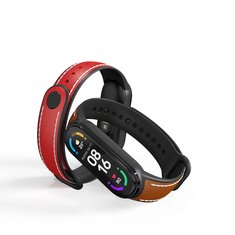 For Mi Band 5 Strap for Xiaomi Mi Band 6 Bracelet Wristband Correa Miband 5 6 Xiomi NFC Sport TPU Leather Breathable Replacement