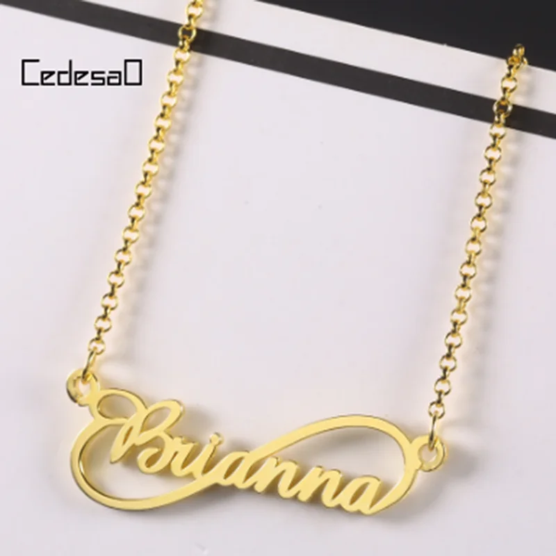 

Romantic Custom Infinity Name Necklace Personalized One Nameplate Charm Necklaces For Women Jewelry