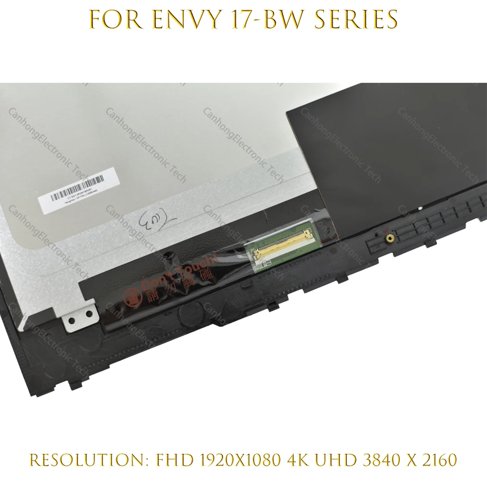 Imagem -04 - para hp Envy 17-bw 17-bw0019ur 17-bw0006nm Lcd Montagem de Substituição da Tela de Toque com Quadro 1080p 4k L20694001 L20696-001 17.3