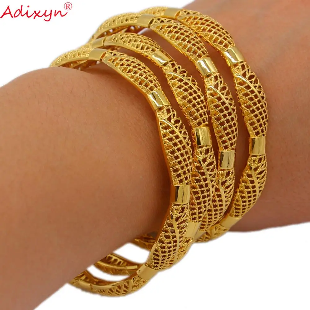 

Adixyn 24K Dubai Bracelets&Bangles for Women Girl Gold Color/Copper Bangle Wedding Bride Jewelry N071020