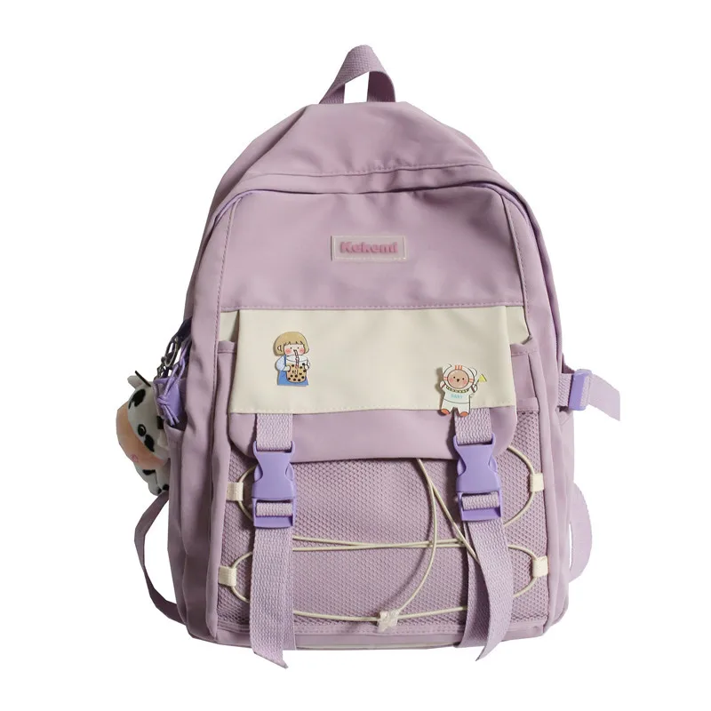 Mosaik Farbe Grid Multi Farbe Junior High School Mädchen Rucksack Reisetasche