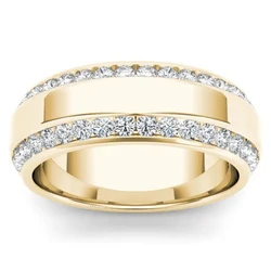 14k Gold White 2 Carat Diamond Wedding Ring for Women Hip Hop Bizuteria Anillos De Diamond Gemstone Jewelry 14K Gold Ring Men