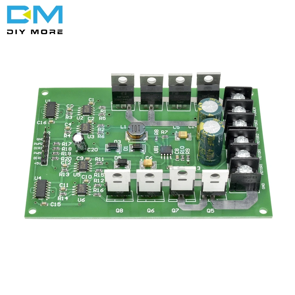 High Quality Newest H-Bridge Dual Motor Driver Drive Module Board DC MOSFET IRF3205 3V-36V 10A 30A Peak 30A Replace L298