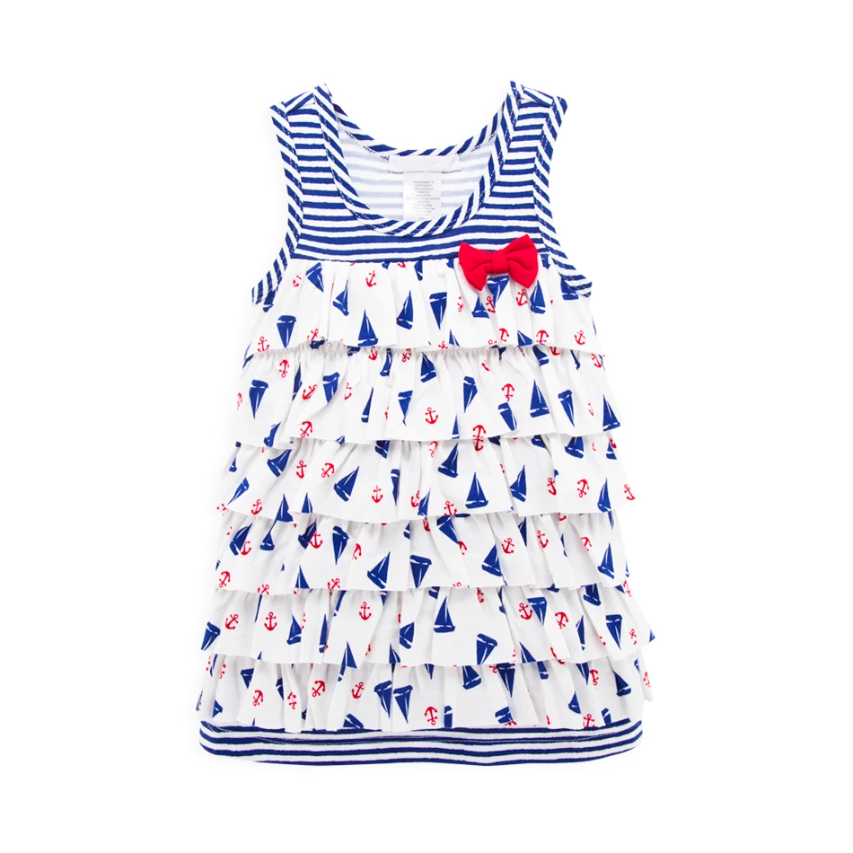 Hnoeyzone Girls Clothes Child Cartoon Female Baby Dresses Stripe Sleeveless Cute a-Lined Printed Summer Petticoat Платье