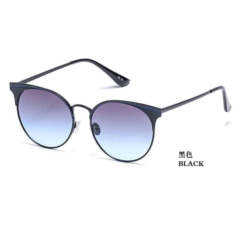 

fashion trendy sunglasses 18702 rectro metal UV400 full rim gradient color lens sunglasses for lady