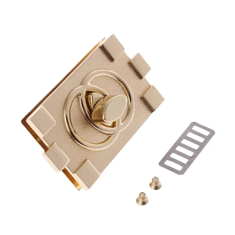 Rectangle Shape Clasp Turn Lock Twist Locks DIY Leather Handbag Bag Hardware Accessories